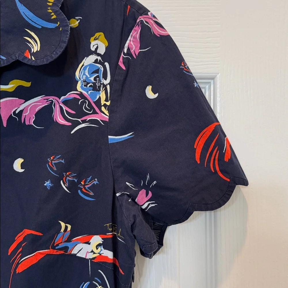 Tory Burch Navy Multicolor Printed Polo Mini Dress - Picture 7 of 10